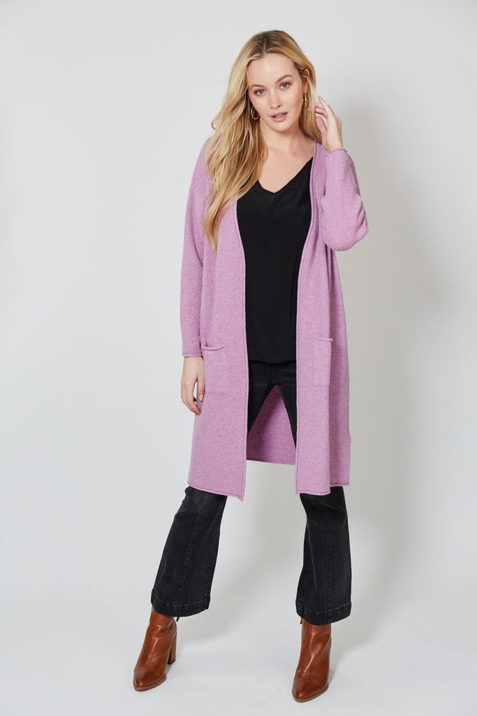 Carson Cardigan - Lilac - Isle of Mine Clothing - Knit Cardigan Long