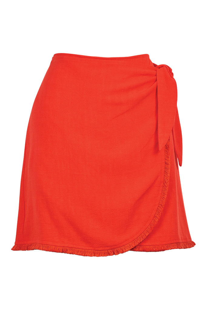 La Barre Mini - Rouge - Isle of Mine Clothing - Skirt Linen