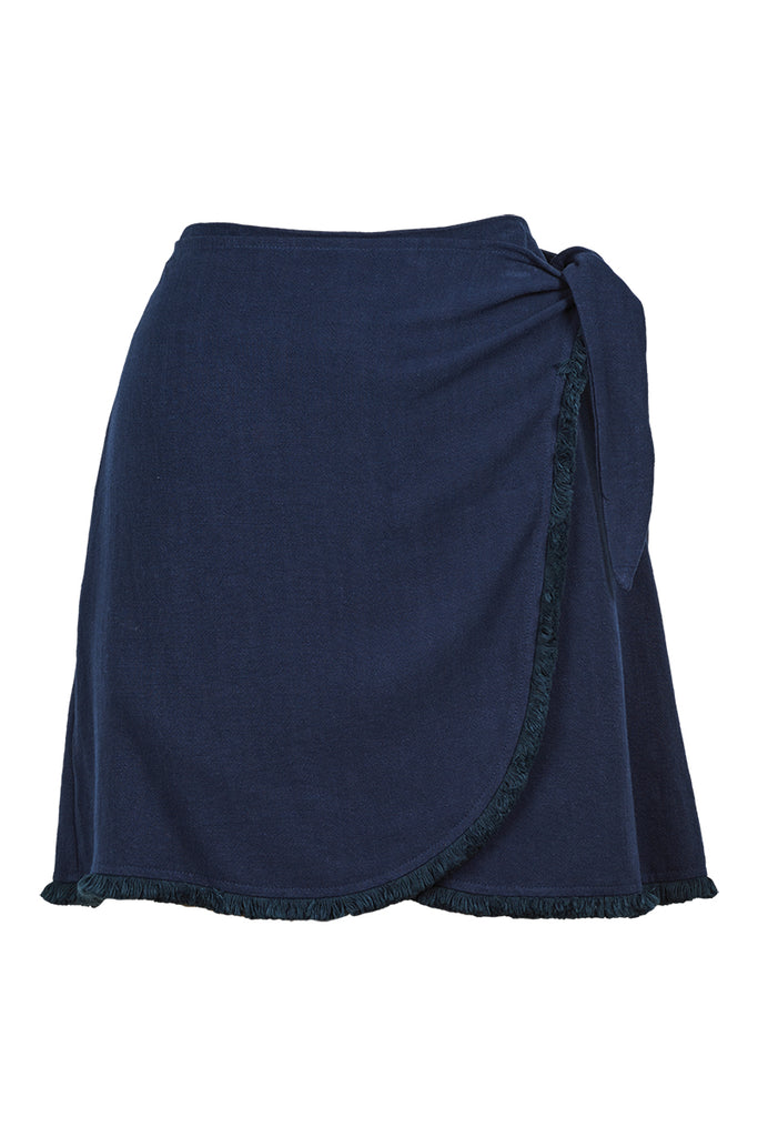 La Barre Mini - Navy Blue - Isle of Mine Clothing - Skirt Linen
